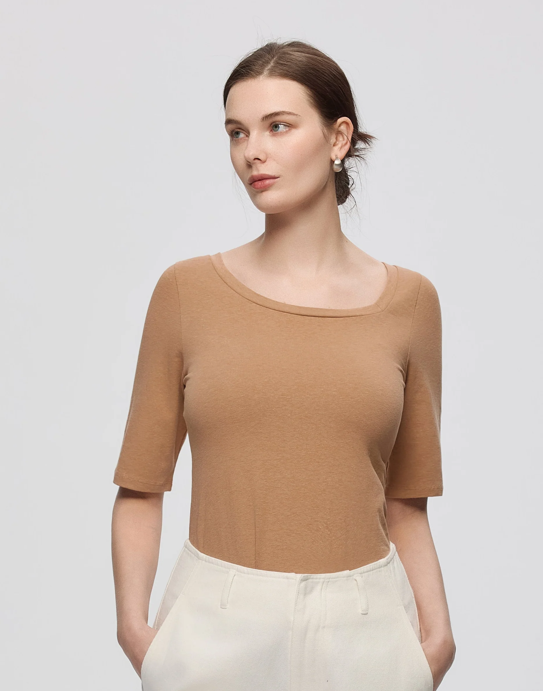 Hemp Essentials Asymmetrical Neckline Tee - Image 3