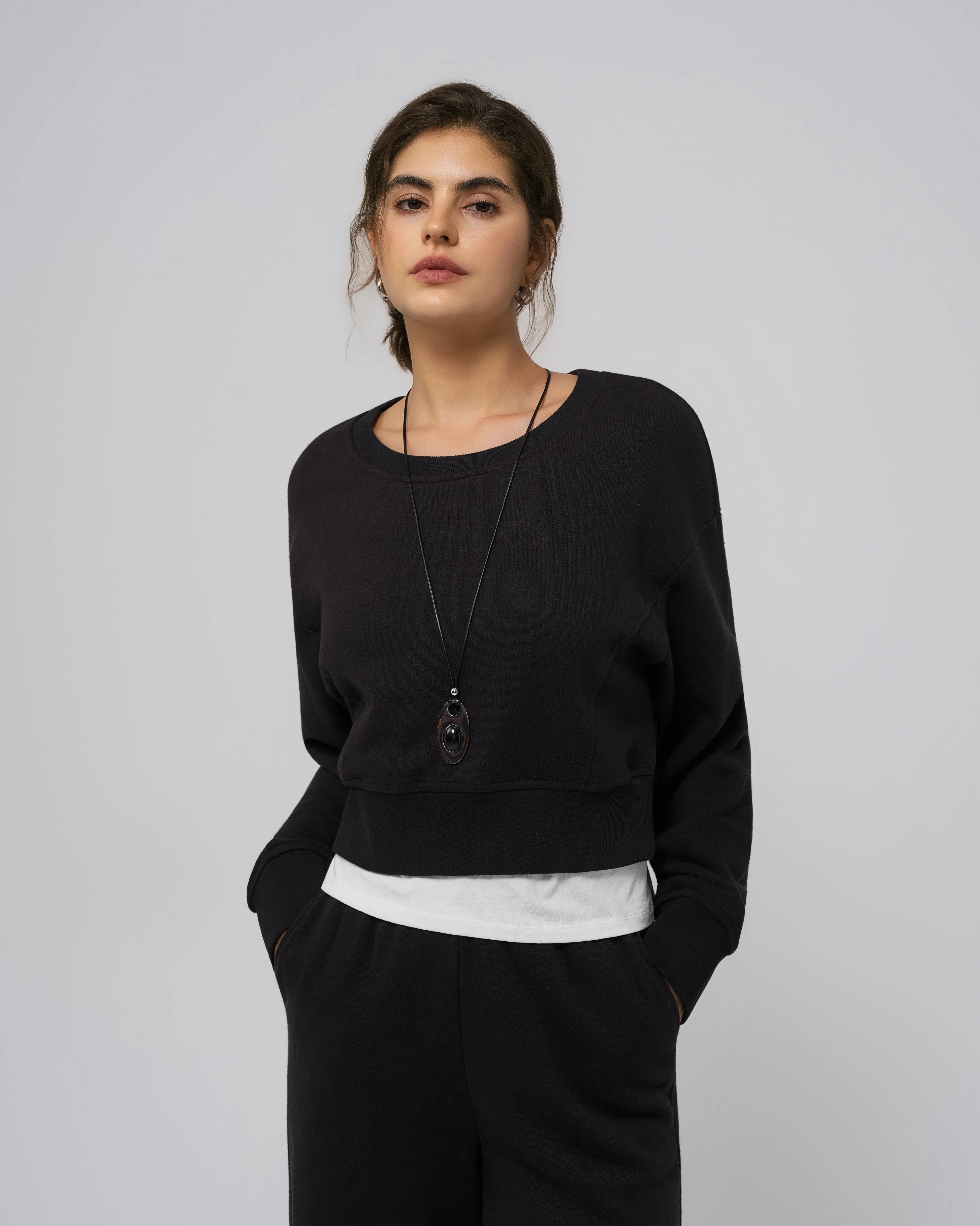 Hemp Essentials Fleece Cropped Sweater - Image 4