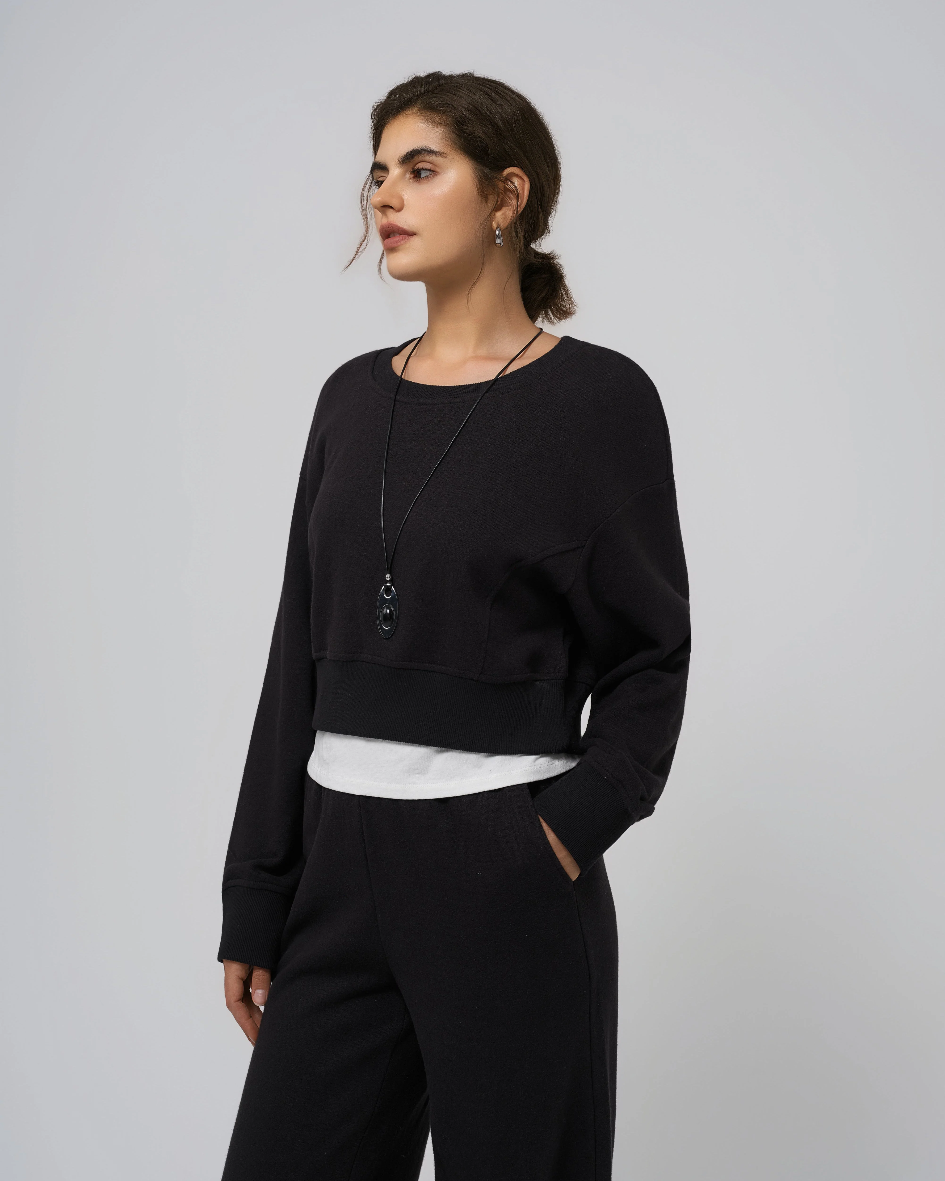 Hemp Essentials Fleece Cropped Sweater - Image 5