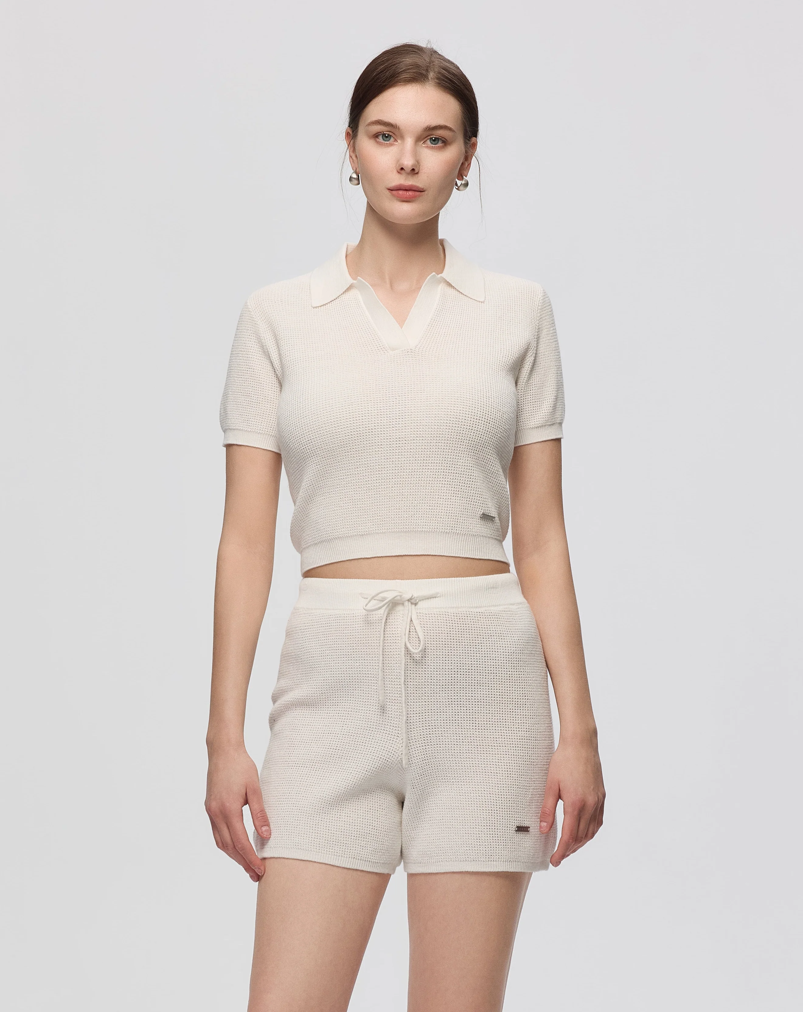 Noa Open Knit Shorts - Image 3