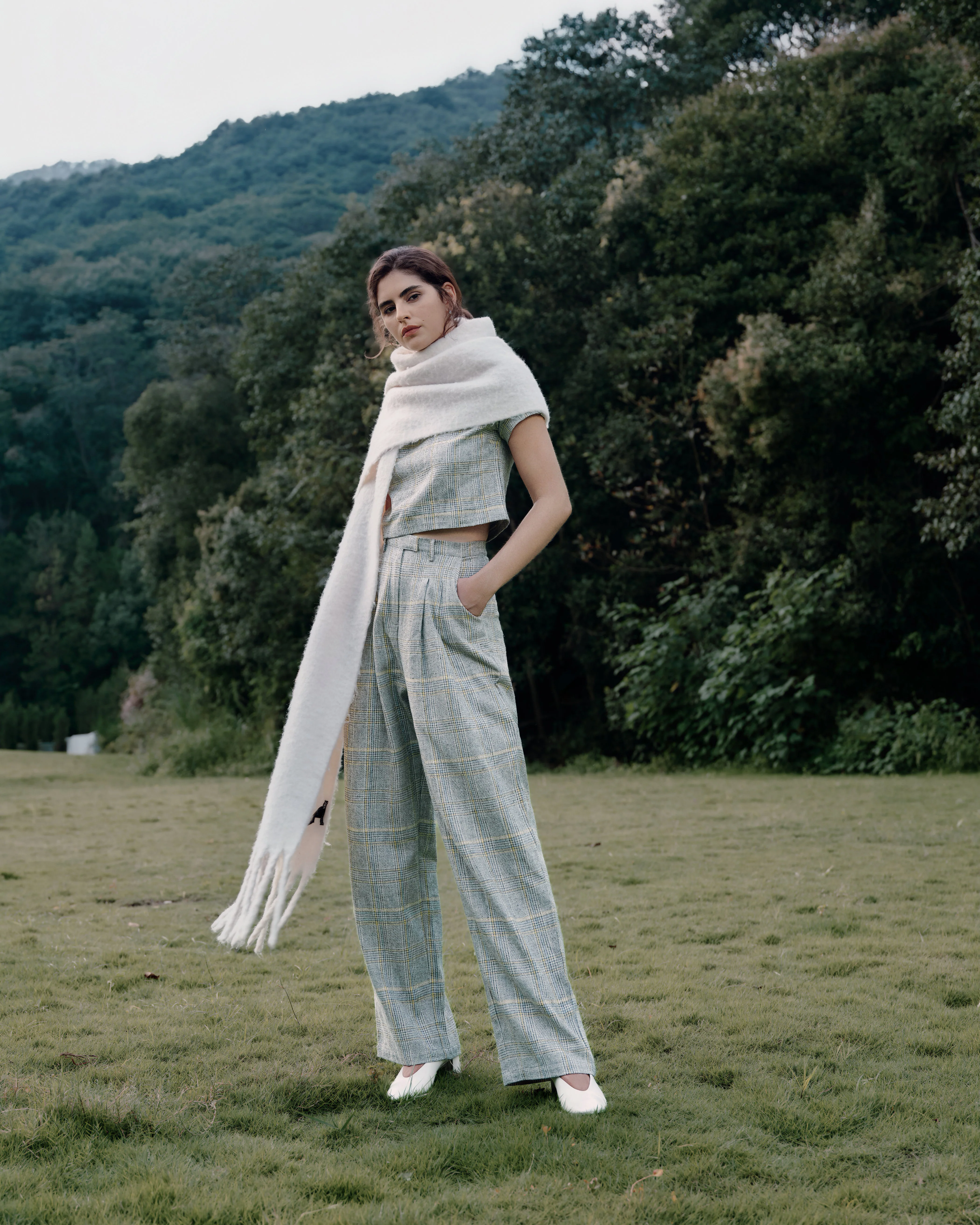 Plaid Theory High Rise Trousers - Image 3